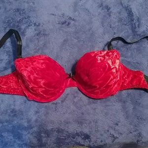 Red velvet bra